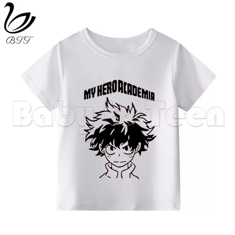 My Hero Academy Boku No Hero Academy, Летний стиль, Забавный милый топ для девочек, модная уличная одежда, Harajuku, футболка для мальчиков белая футболка