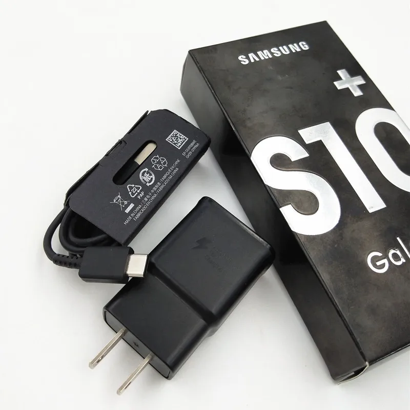 США Samsung Адаптивное быстрое зарядное устройство S10 usb настенный адаптер EU US кабель type C для s9 s8 plus s10e Note 8 10 A50 A60 A70 A80 A40 - Тип штекера: США