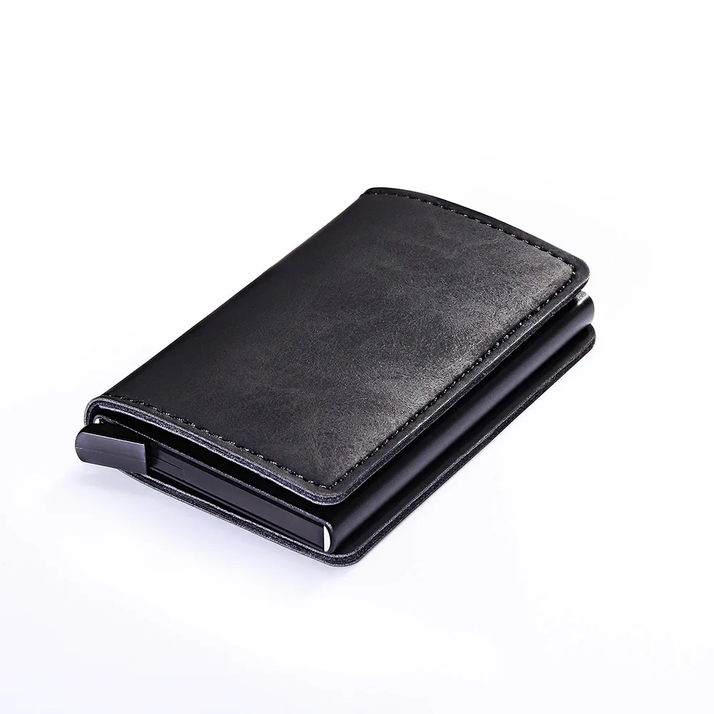 JIULIN металлический ID держатель для кредитных карт с RFID винтажный Чехол для карт автоматический зажим для денег мини бумажник для визиток чехол