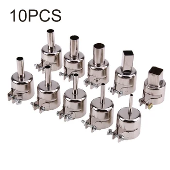 

10 Pieces Heat Nozzles Solders Power Tools Kits Set For 850 Hot Air Soldering Replacements Tool Parts