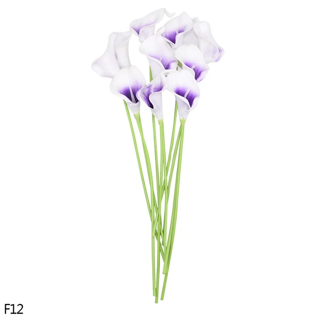 10Pcs High Quality Real Touch Calla Lily Artificial Flowers Calla Lily Bouquet For Wedding Bouquet Bridal Home Flower Decoration F12