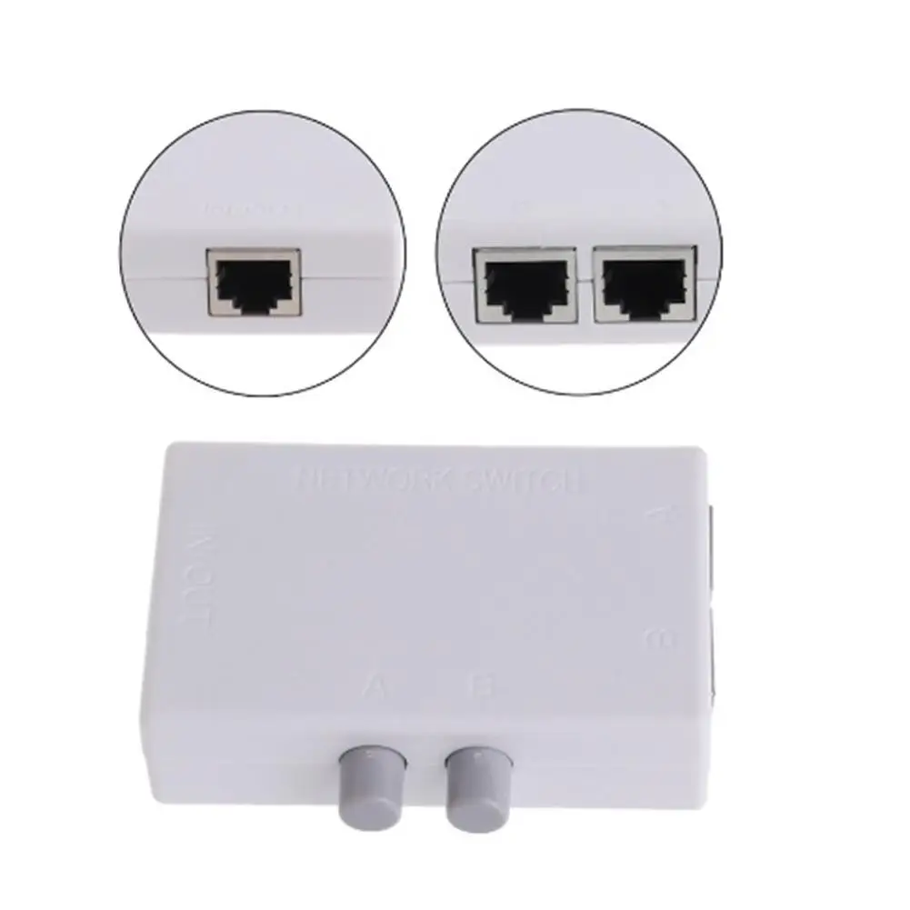 Новый мини сетевой Ethernet бокс RJ45 с 2 портами переключатель двумя ручной