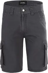Short Cargo décontracté en coton pour homme, vêtement d'extérieur avec pigments teintés 