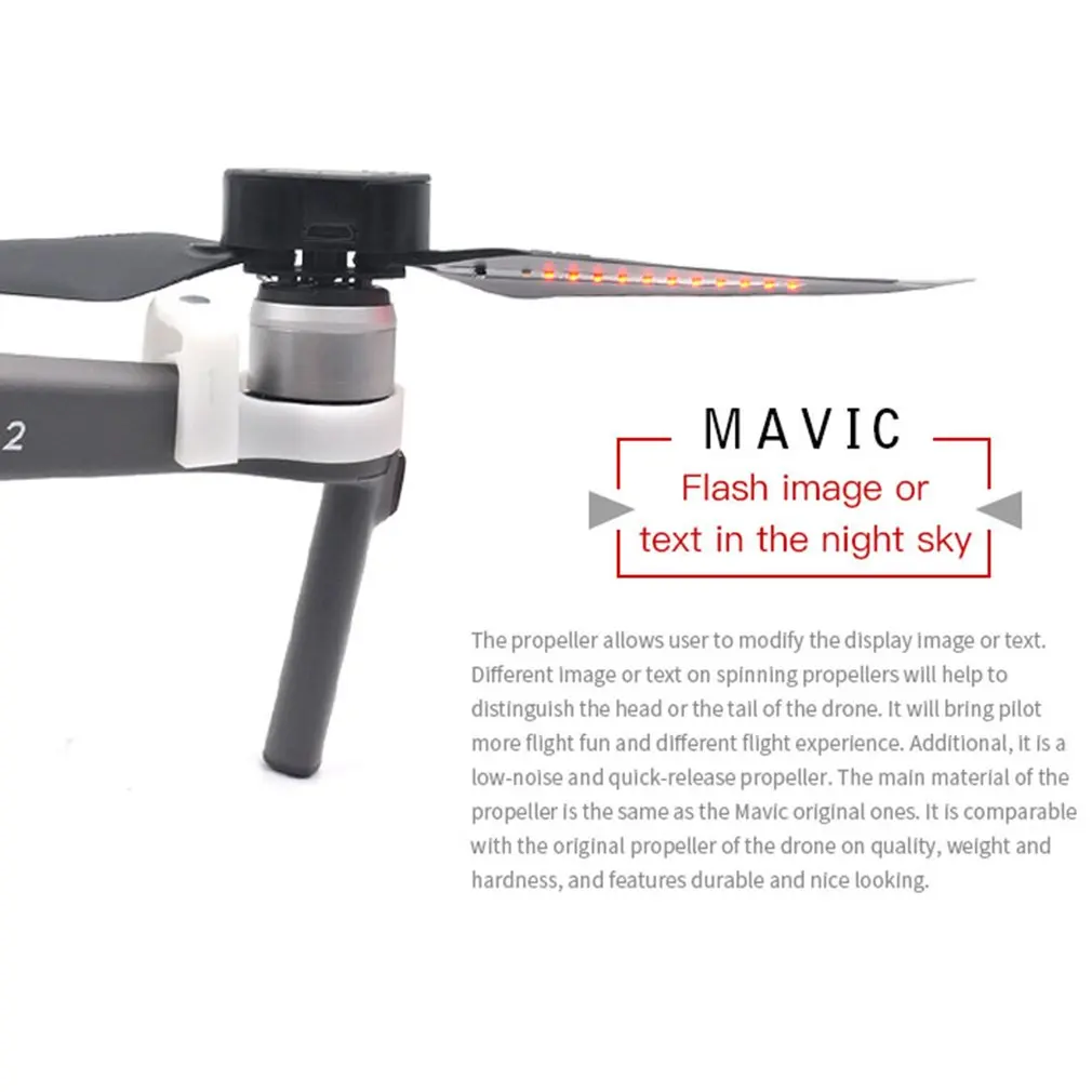 2 шт. программируемый светодиодный флеш-пропеллеры для DJI Mavic Pro Platinum 20J Прямая поставка
