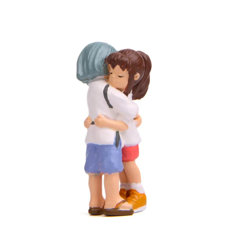 Креативная самодельная фигурка Kohakunushi Hug Chihiro Anime Totoro из смолы украшение для пар 5 3