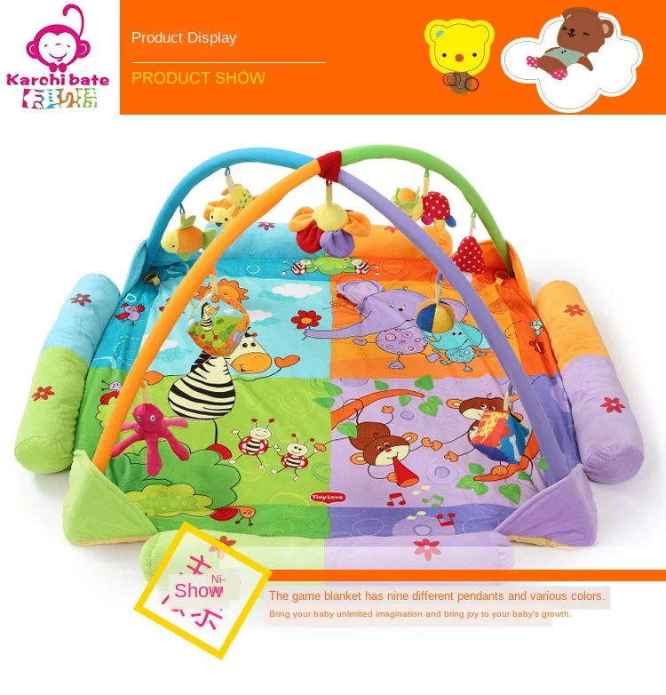 Padrão dos Desenhos Esteira do Jogo do Bebê Atividade do Bebê Clássico Teste Animados Educacional Tapete Brinquedo Ginásio Macio Portátil Cama Jogos Cobertores 130x130cm 2 Brinquedos e hobbies