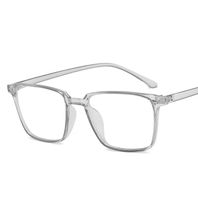 Higodoy, пластиковые квадратные мужские очки, классические маленькие очки, оправа для женщин, прозрачные линзы, оптические очки, очки - Цвет оправы: clear grey