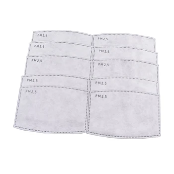 

10Pcs/Set PM2.5 Anti Haze Mouth Mask Replaceable Filter-slice 5 Layers Non-woven Adult Activated Carbon Filter