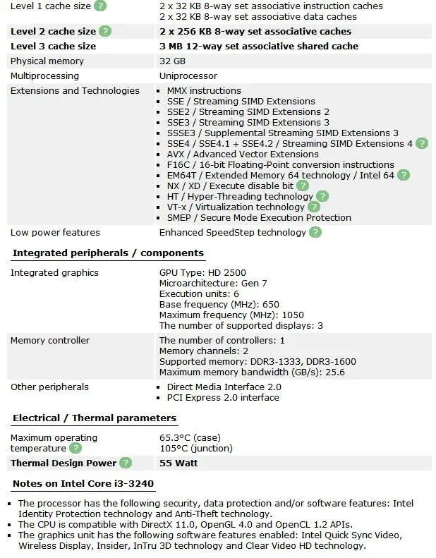 Двухъядерный процессор Intel I3 3240 3,4 ГГц LGA 1155 TDP 55 Вт 3 Мб кэш-памяти i3-3240 cpu, протестированный на рабочий стол