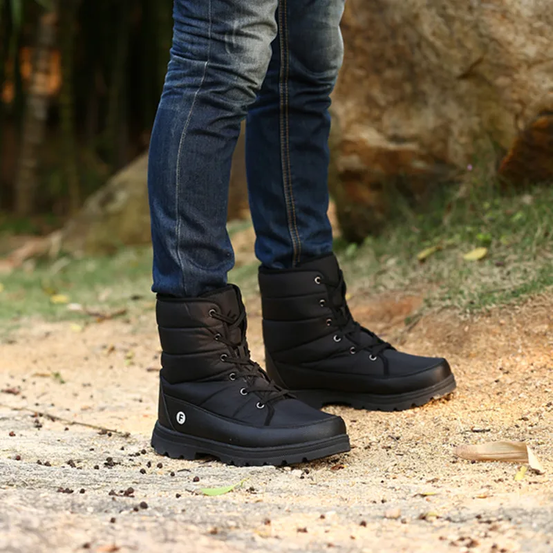 Winter Large Size Men Boots Antiskid Bottom Mens High Tube Boots High Quality Comfortable Male Fashion Breathable Casual Shoes