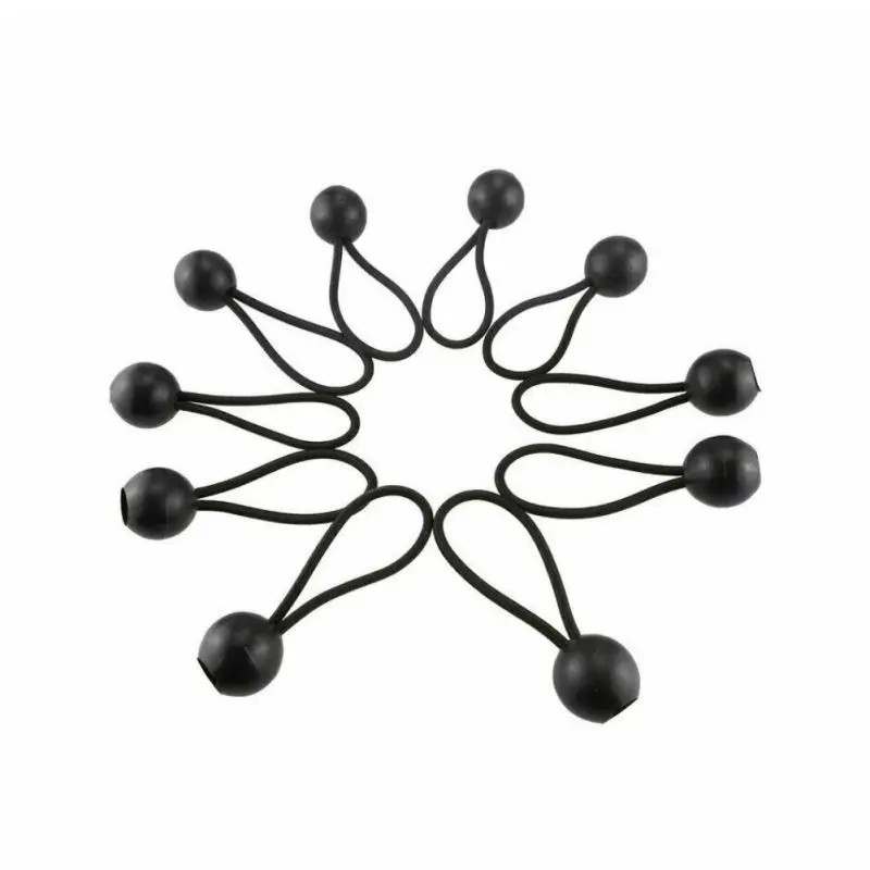 

1pcs Ball Bungee Cords Black Tie Down Cords For Tarp Canopy Shelter Wall Pipe UV Resistant Outdoor Tool New