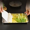 Rectangle Stainless Steel Tray Buffet Presentation Tray Metal Food Serving Plate Rice Noodle Pan Home Dishes Storage Organizer 5