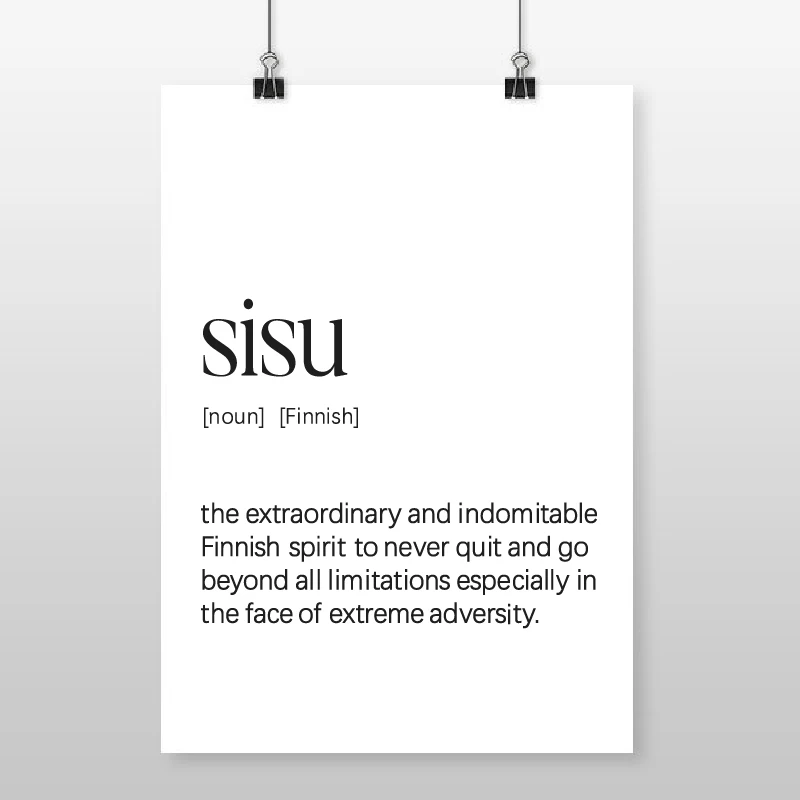 Sisu Definition с принтом с цитатой, финский подарок, финский Декор для дома, скандинавский плакат, Картина на холсте, украшение для гостиной