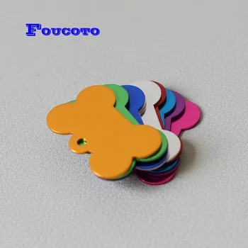 

500pcs blank dog ID tags double sides bone shaped dog tags customized dog name phone number pet supplies dog collar harness tags