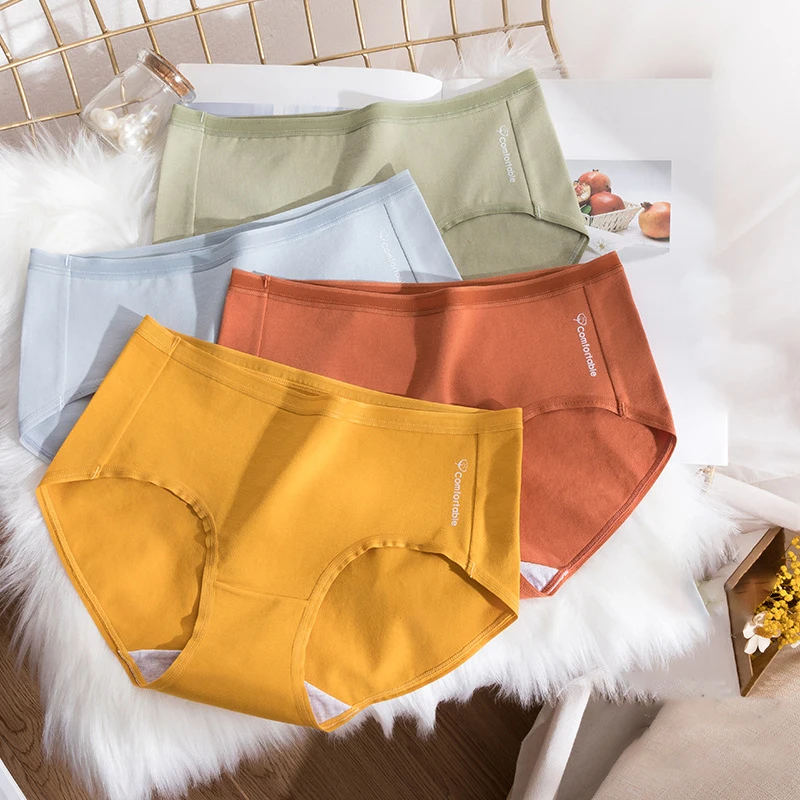 New Women's Underwear Cotton Large Size High-Waist Comfortable Antibacterial Seamless Girl Briefs Panties Breathable Underwear