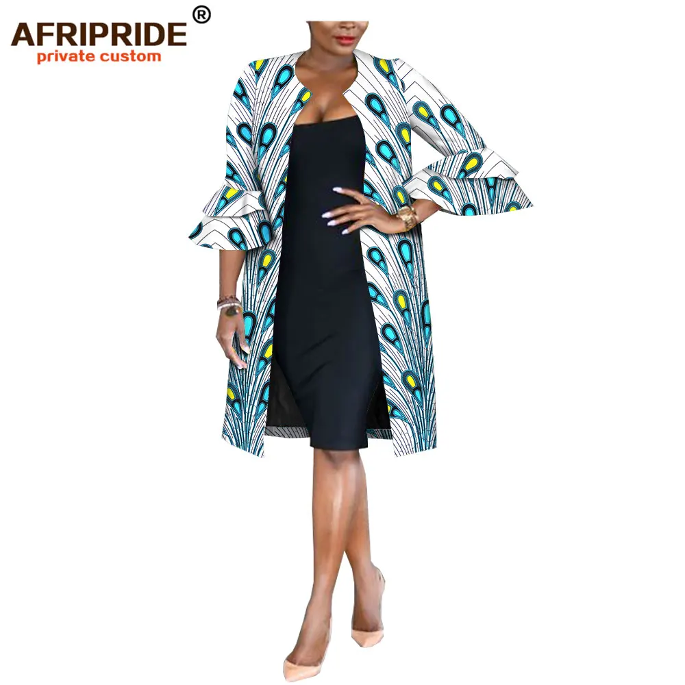 Afripride Женская куртка с принтом в Анкаре, сделанная на заказ, женская повседневная куртка до колена с расклешенными рукавами A1824007