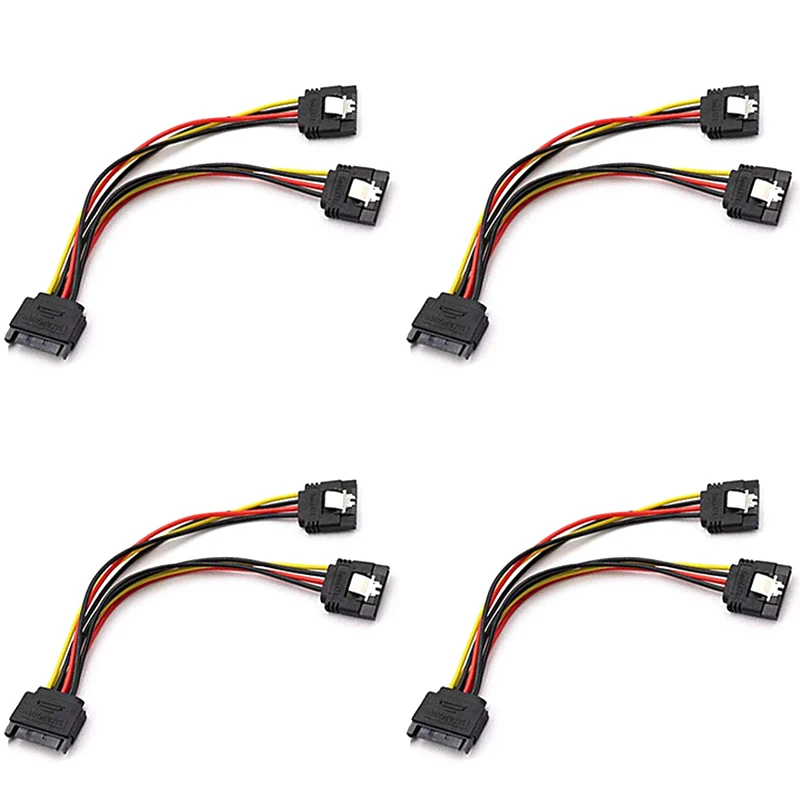 Кабель-разветвитель питания SATA 4 шт. кабель для SSD жесткого диска 15 Pin папа-2XSATA |