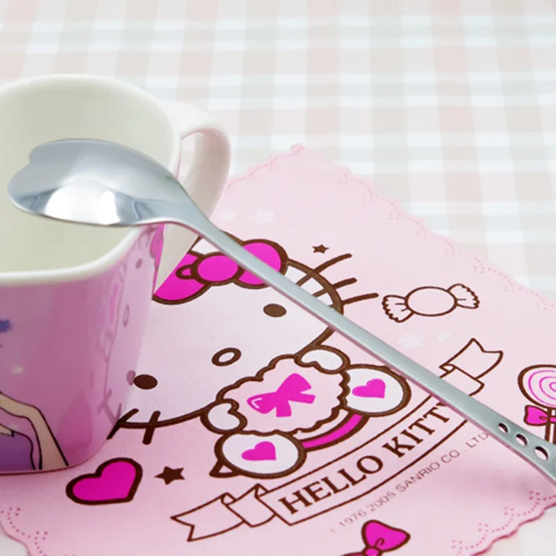 В форме сердца из нержавеющей стали деликатная Студенческая перемешивание корейские милые Ложки Посуда Icecream кофейная ложка, кухонная посуда