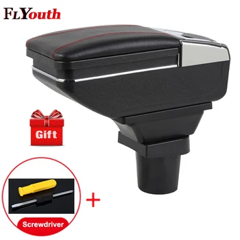 

For Toyota Yaris Vitz Hatchback 2006-2011 Car Armrest Box Center Storage Box With Cup Holder Ashtray Arm Rest Rotatable