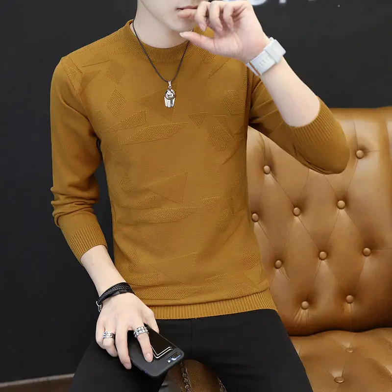 

Spring Model Men's Sweaters from Our Slim Style in Korean Version Crew Neck Sweater Autumn Cotton Knitwear Tops Long-Sleeved