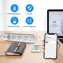 

Aubess Wifi Smart Power European Type Conversion Plug EU Standard Power Adapter Socket EU Standard Switches 1.5m