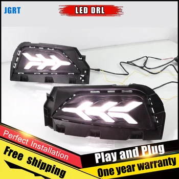 

2PCS 3-color LED Daytime Running Light For Volkswagen Polo plu 2019 With Yellow Turn Signal Lamp Function Car DRL Fog Lamp
