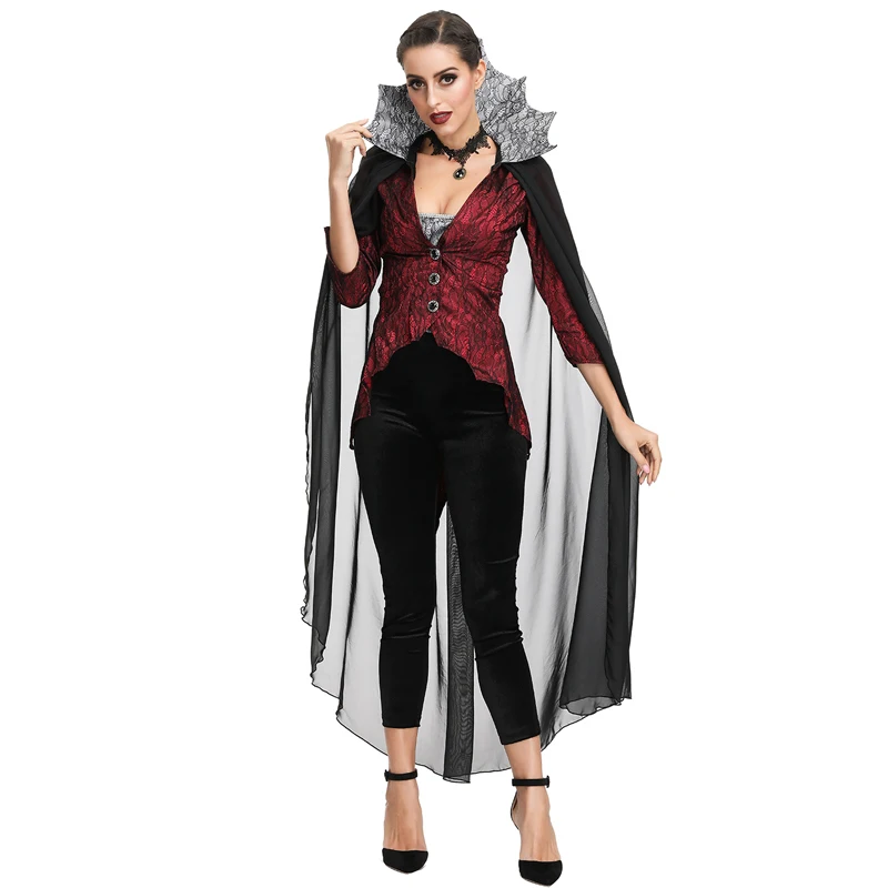 Хэллоуин косплей костюм Взрослый вампир королева костюм косплей Ролевой костюм для игры черный костюм вдовы