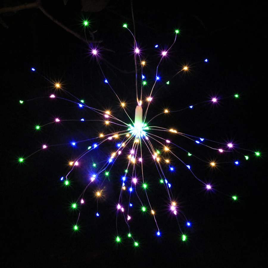 Remote Control Hanging Starburst String Lights 100-200leds DIY Firework Copper Fairy Garland Outdoor Christmas Decoration
