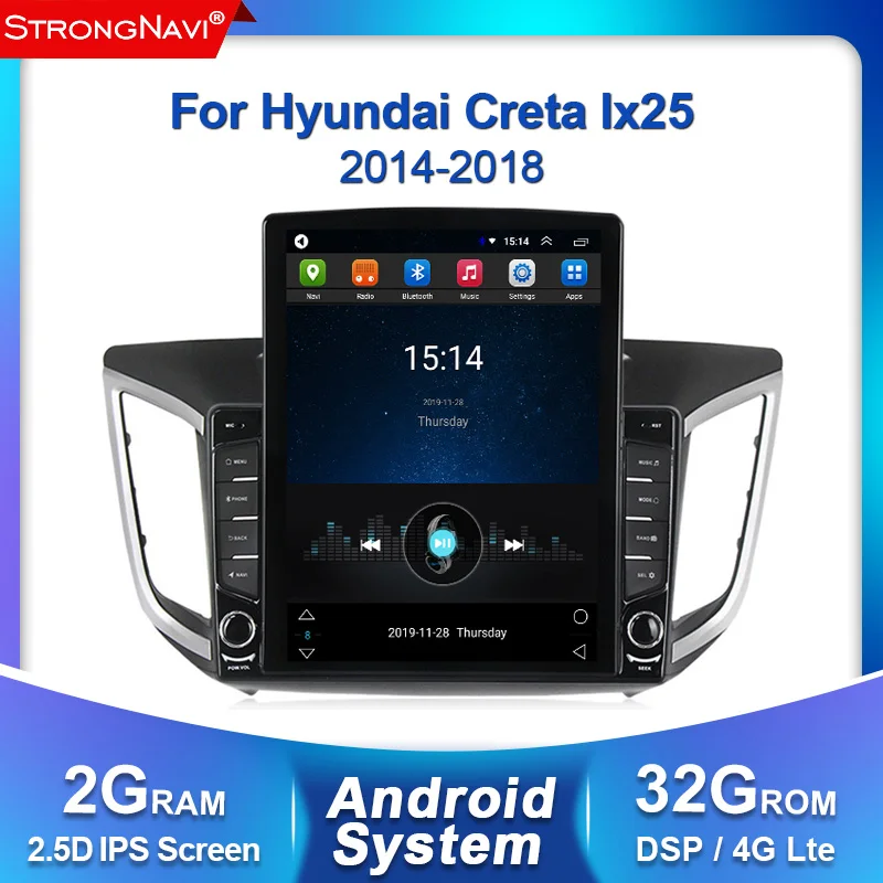 2 din Android 2+32GB 9.7inch screen for Hyundai Creta IX25 2014 2015 2016-2018 Car Radio Multimedia video player GPS navigation |