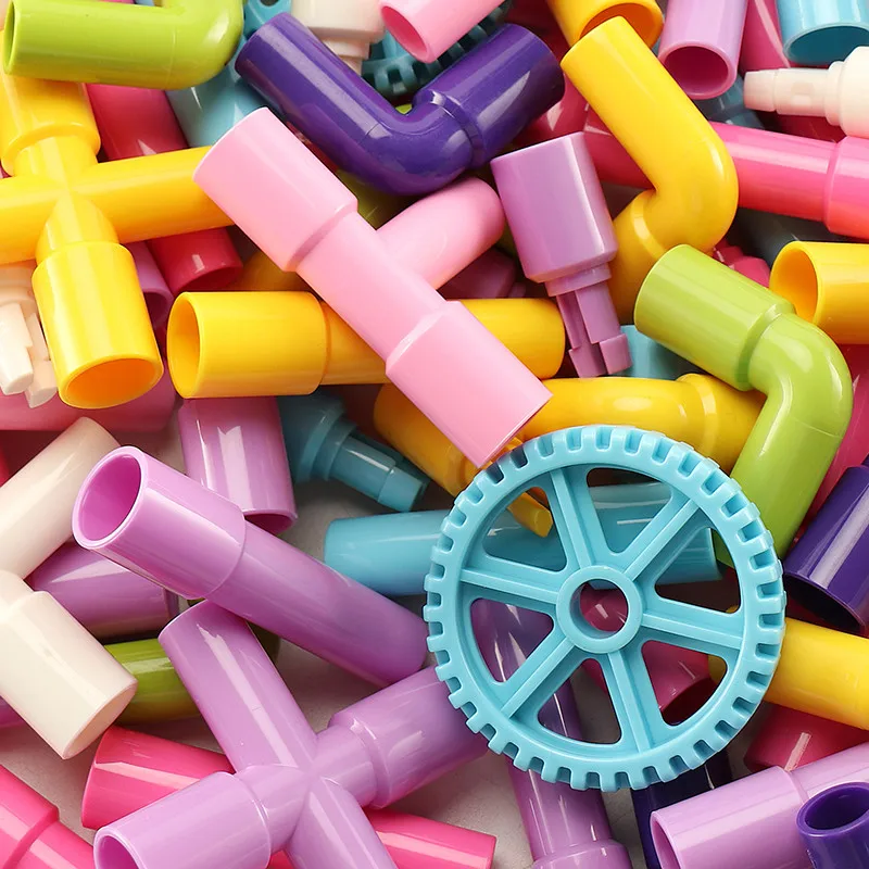 

DIY Tubes Building Blocks Toy Water Pipe Bricks Enlightening Tunnel Construction Educational Toys Designer For Children Gift