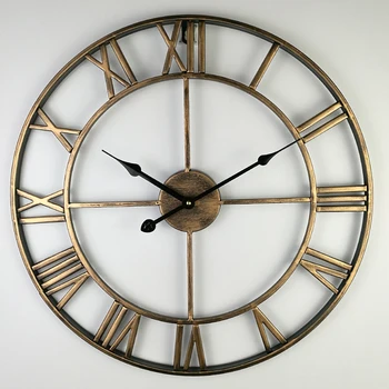 

Vintage Round Retro Time Big Display Clock Mechanism Wall Clock Quartz 16x2inch