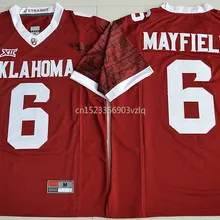 Новое поступление, высокое качество, NCAA Oklahoma Baker Mayfield#6, футболки для колледжа, ограниченная серия, майки, S-XXXL