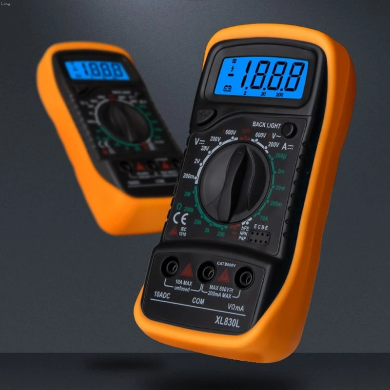 Digital Multímetro Handheld Backlight ac – dc Amperímetro Voltímetro Resistência Transistor Ohm Tester Medidor Multifunções Xl830l Lcd