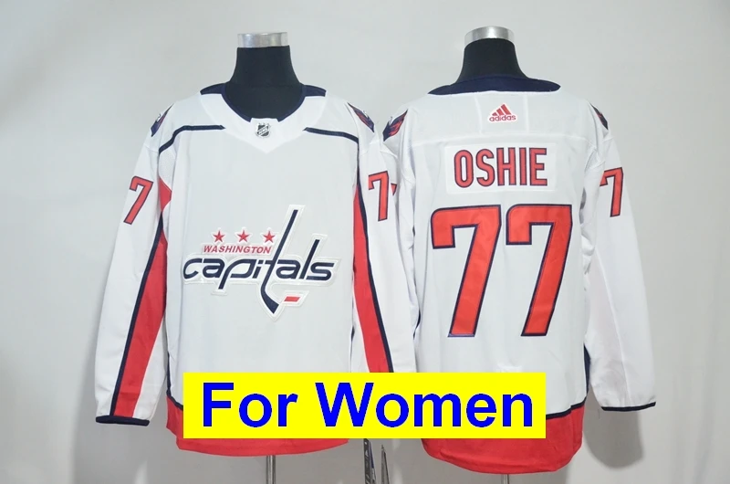 Все прошитой Для женщин Washington TJ Oshie Александра Овечкина Tom Holtby Nicklas Backstrom Braden Евгений Кузнецова Майки