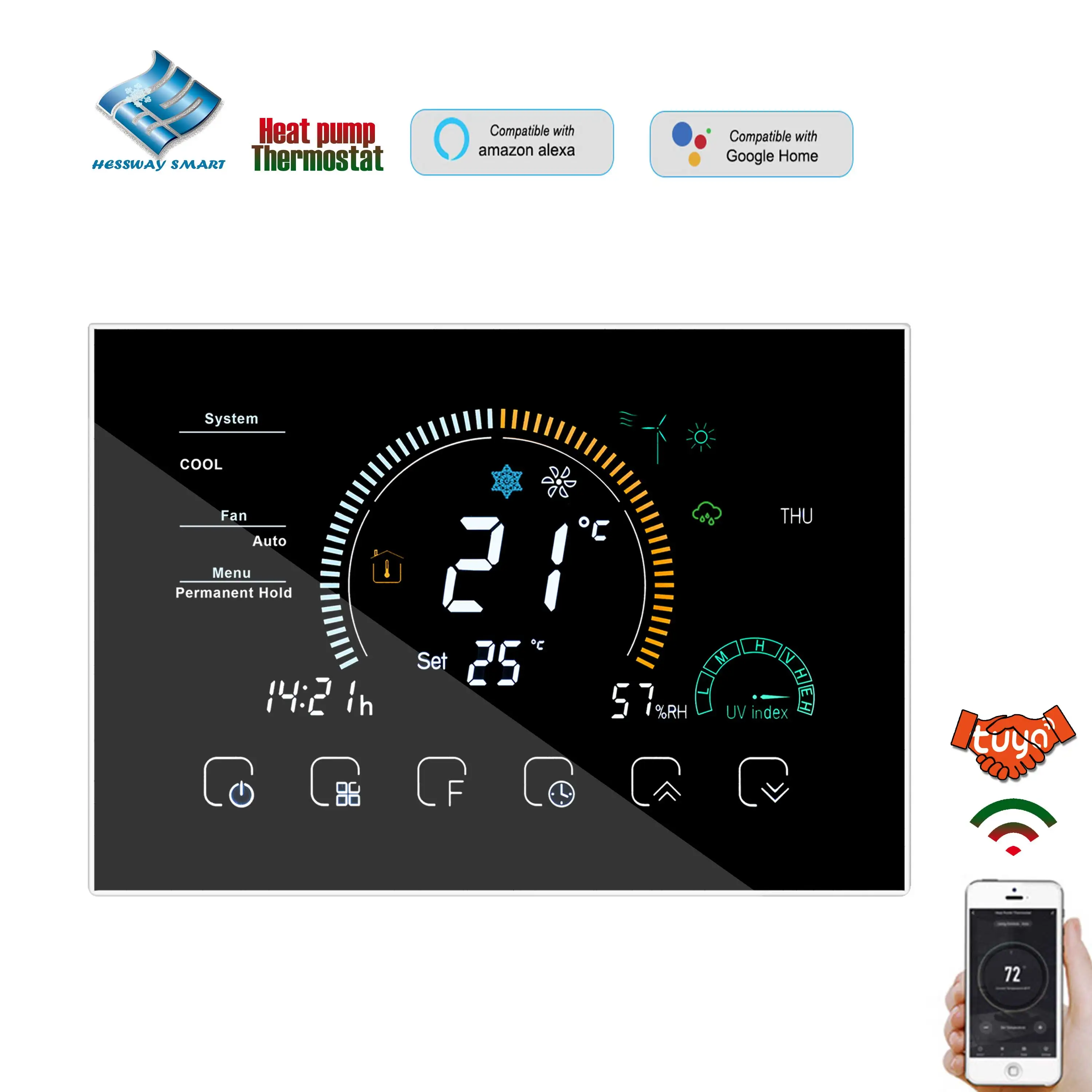 24V WIFI TUYA Central Heating Cold Control THERMOSTAT for Work Different  System Types Warm Air,Hot Water,Heat Pump,Steam - AliExpress