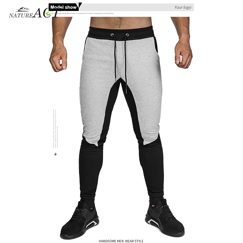 QH New Men's Casual Patchwork Drawstring Elastic Waist Running Jogger Outdoor Sports Fitness Gym Sweatpants Long Trousers - Цвет: QH