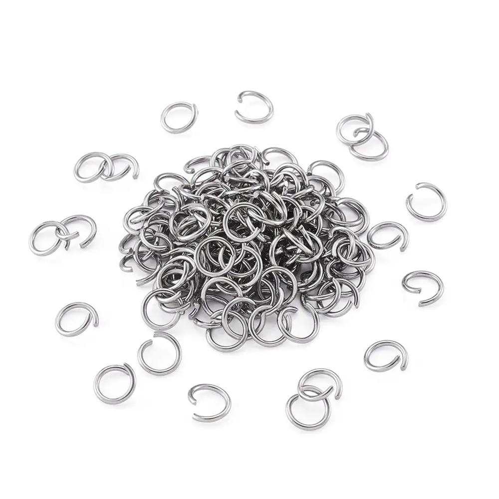 PandaHall 600 Stück 8mm Jump Ringe Aus Edelstahl – Offene Verbindungsringe Für Schmuckbasteln, 1 Mm Stärke