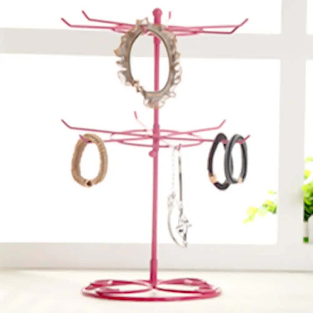 

2 Tiers Rotating Detachable Metal Necklace Bracelet Jewelry Display Rack Stand Xmas Gifts exhibitor stand jewelry taki dolabi