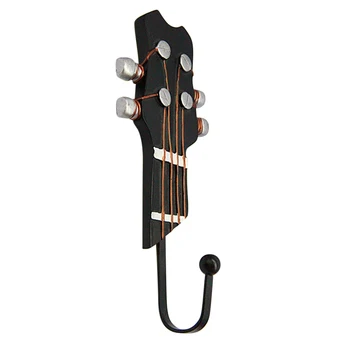 

Hot 3PCS Home Wall Hook Cloakroom Decoration Towel Coat Clothes Wall Rack Hanger Guitar Shape Hangers Vintage Resin Hooks