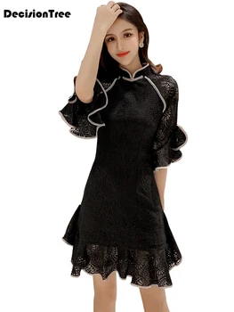 

2020 cheongsam lace qipao modern chinese dress mermaid evening gown traditional chinoise qi pao formal dresses chinese dress