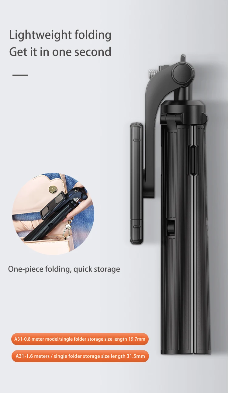 Portable Mini Selfie Stick Tripod 360 Rotation 155CM Handheld Gimbal Monopod For Smartphone Tablet