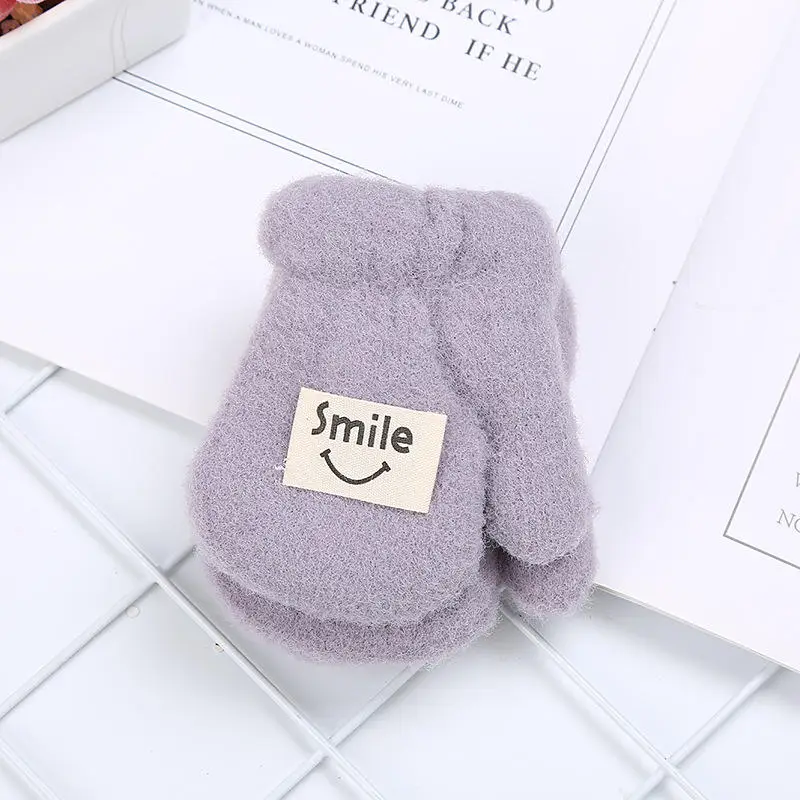 Wecute/варежки для новорожденных детей от 0 до 12 месяцев, двойные толстые теплые перчатки с защитой от царапин и шнурком, детские перчатки для новорожденных