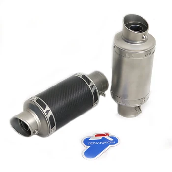 

51mm Universal Motorcycle Exhaust TERMIGNONI Muffler Carbon FIber Steel echappement moto R1 R3 R6 cb650f cb400 gsr 600 Z900