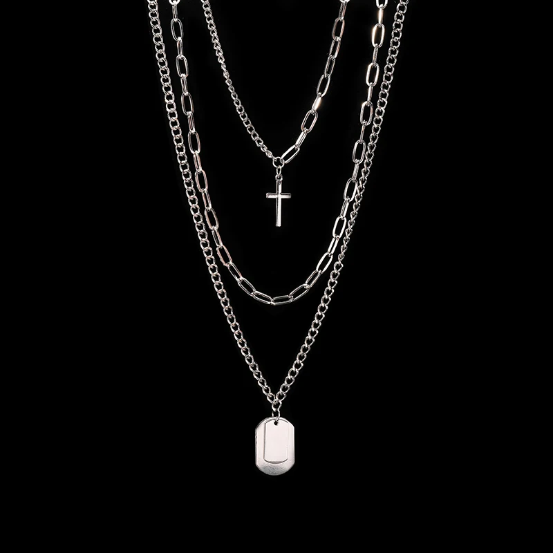 Chain Necklace Punk Cross Pendant 