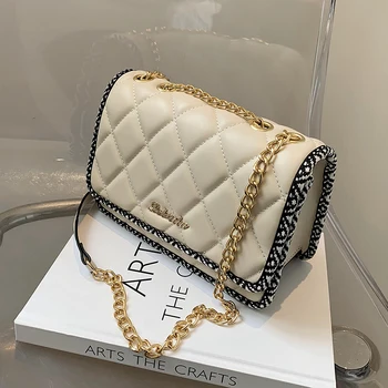 

2020 New Fashion Chain One Shoulder Underarm Bag Simple Style Solid Color Small Square Bag Simple and Comfortable Messenger Bags