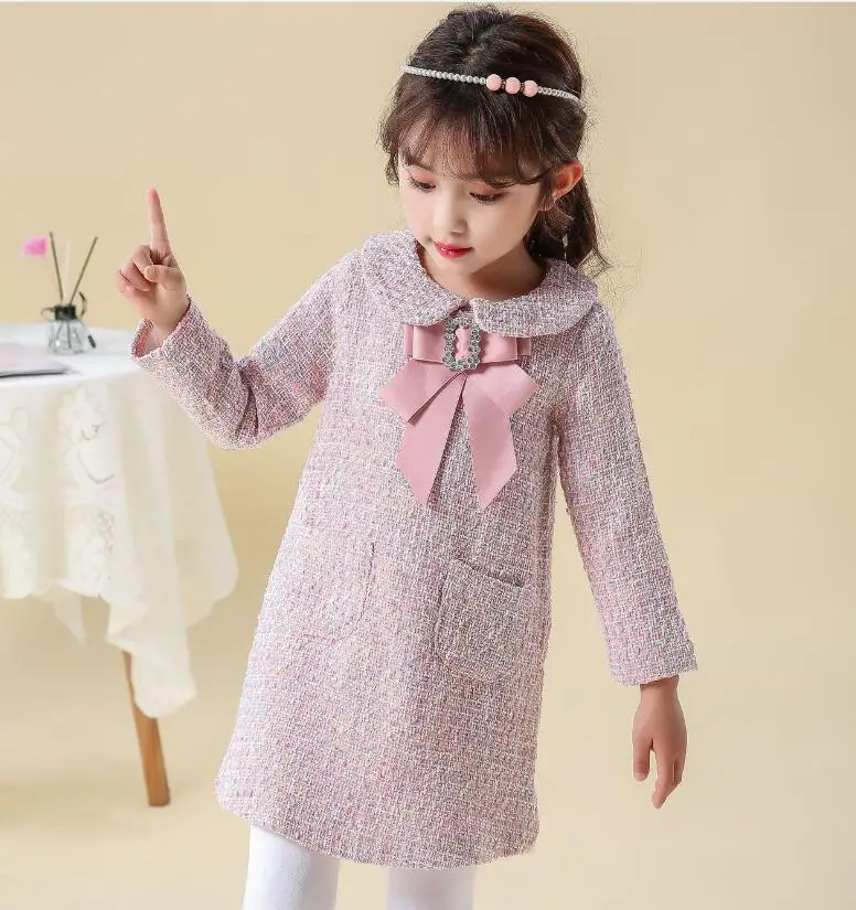 Новые детские элегантные торжественные платья с бантом, модная одежда принцессы для девочек, 5 шт./партия