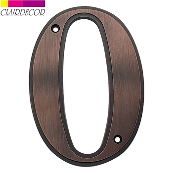 

5 in 127mm Big House Number Door Address Number Zinc Alloy Screw Mounted Outdoor Address Sign #0-9 Aged bronze Color