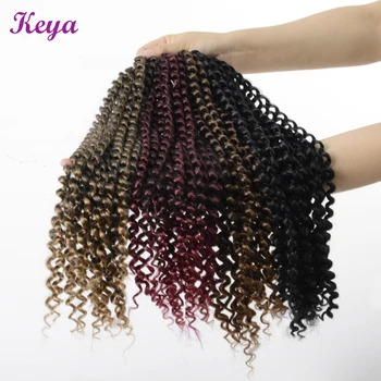 

Passion Twist Crochet Braid 18 Inch Long Braiding Synthetic Hair Extensions Ombre Color 22 Roots/Pack Fluffy Spring Twist Hair
