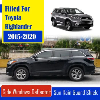 

1 Set Chrome Side Vent Sun Shade Window Visors Rain Guard Deflectors For Toyota Highlander 2015-2020