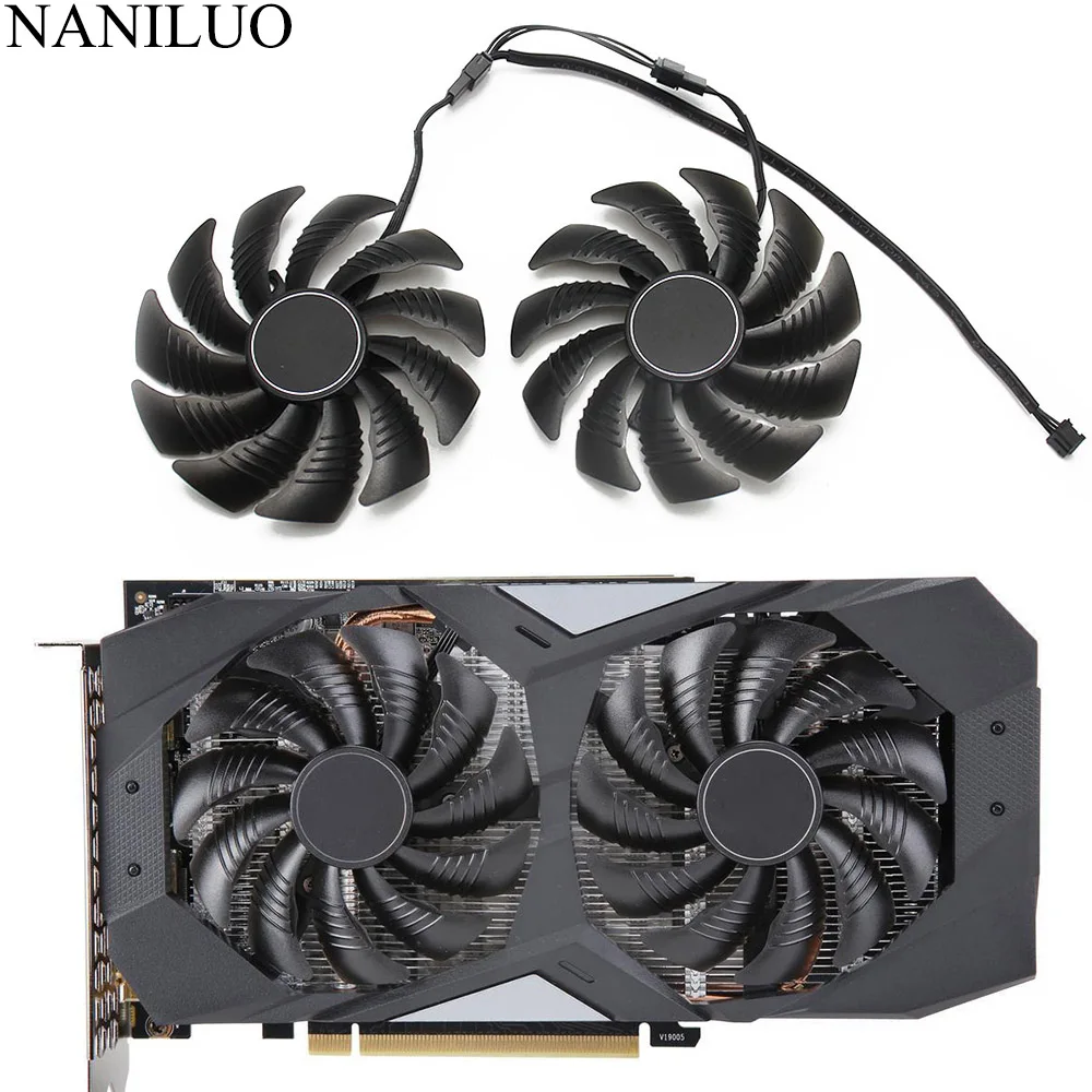 Вентилятор охлаждения для видеокарты Gigabyte GTX 1660 1660Ti кулер 87 мм T129215SU PLD09210S12HH 4Pin